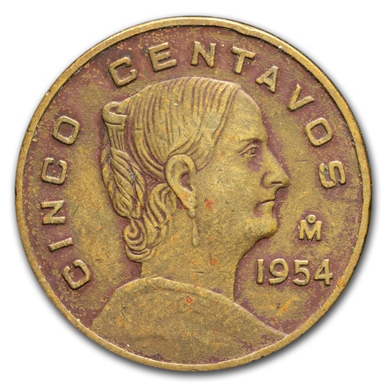 1954 Mexico 5 Centavos Josefa Ortiz de Dominguez Avg Circ 1954 Mexico 5 Centavos Josefa Ortiz de Dominguez Avg Circ