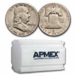 1954-S Franklin Half Dollar 20-Coin Roll Avg Circ