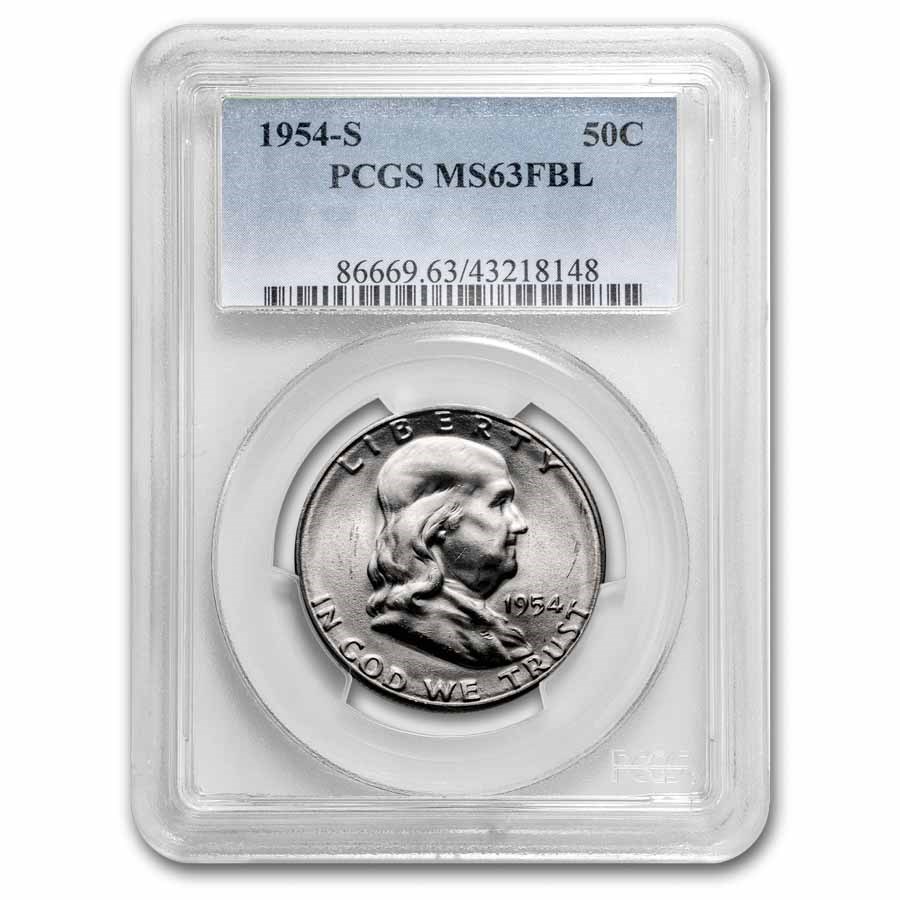 1954-S Franklin Half Dollar MS-63 PCGS (FBL)