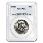 1954-S Franklin Half Dollar MS-64 PCGS