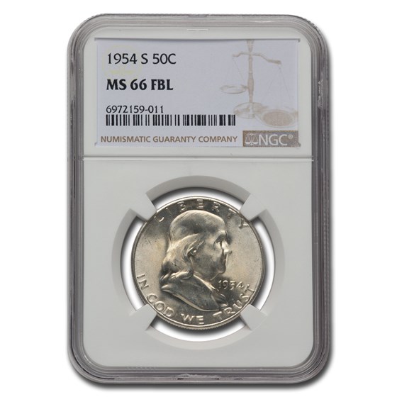 1954-S Franklin Half Dollar MS-66 NGC (FBL) 1954-S Franklin Half Dollar MS-66 NGC (FBL)