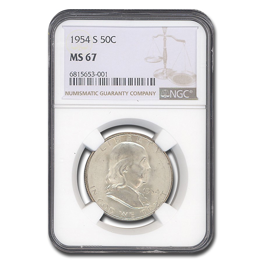 1954-S Franklin Half Dollar MS-67 NGC