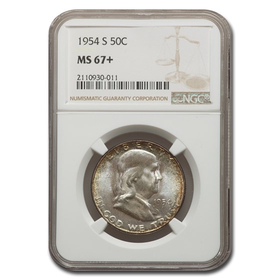 1954-S Franklin Half Dollar MS-67+ NGC 1954-S Franklin Half Dollar MS-67+ NGC