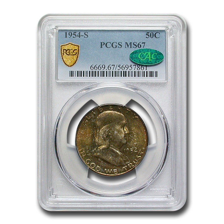 1954-S Franklin Half Dollar MS-67 PCGS CAC