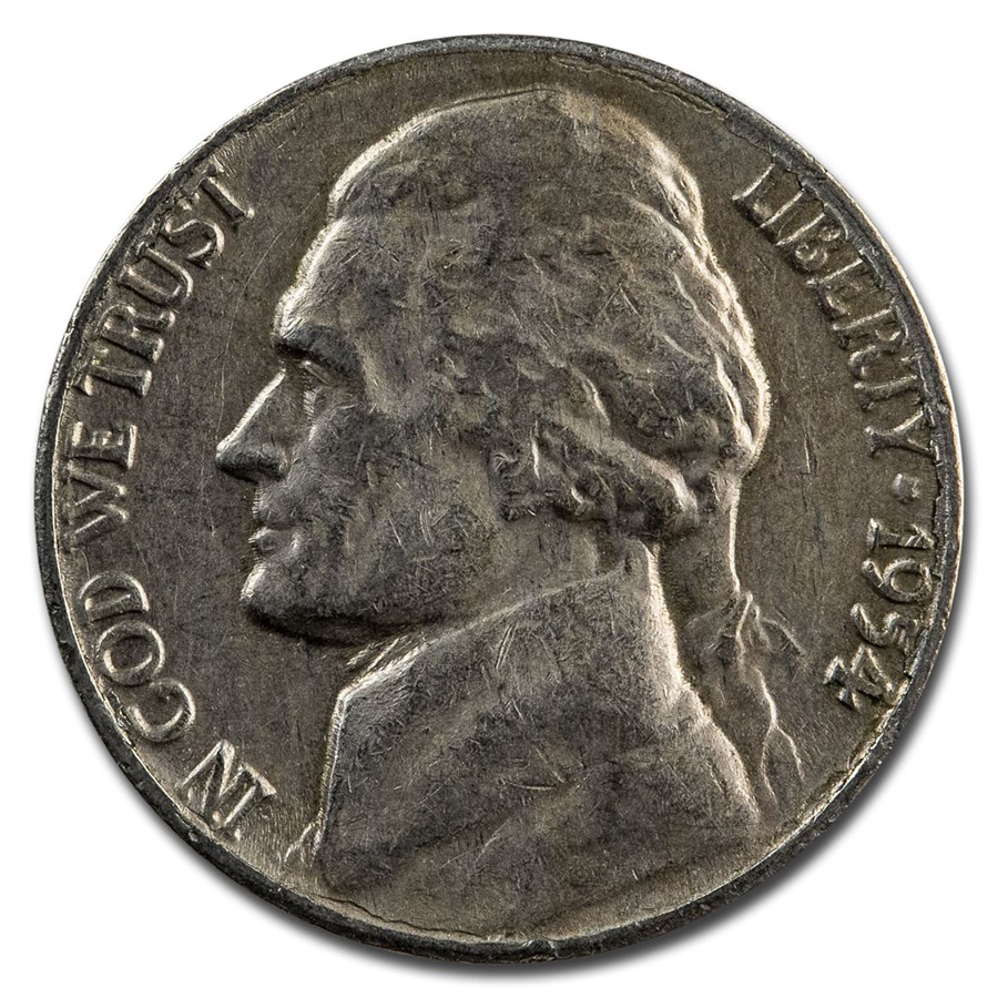 1954-S Jefferson Nickel Avg Circ