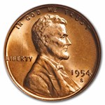 1954-S Lincoln Cent MS-66 NGC (Red)