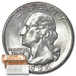 1954-S Washington Quarter 40-Coin Roll BU