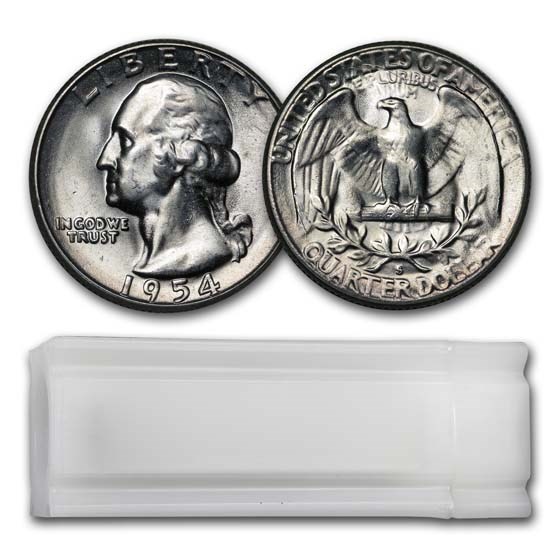 1954-S Washington Quarter 40-Coin Roll BU 1954-S Washington Quarter 40-Coin Roll BU