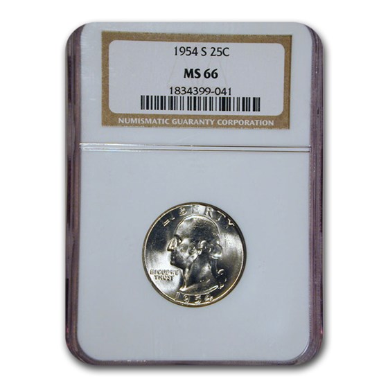 1954-S Washington Quarter MS-66 NGC 1954-S Washington Quarter MS-66 NGC