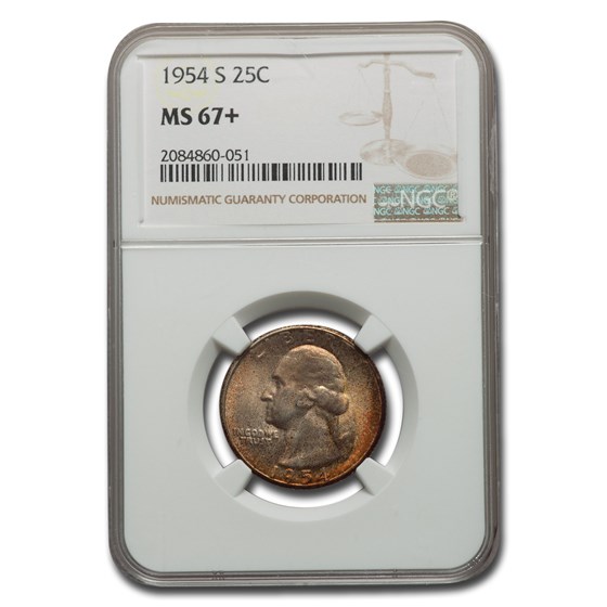 1954-S Washington Quarter MS-67+ NGC 1954-S Washington Quarter MS-67+ NGC