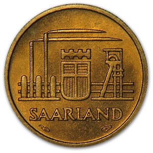 1954 Saarland 10 Franken BU 1954 Saarland 10 Franken BU