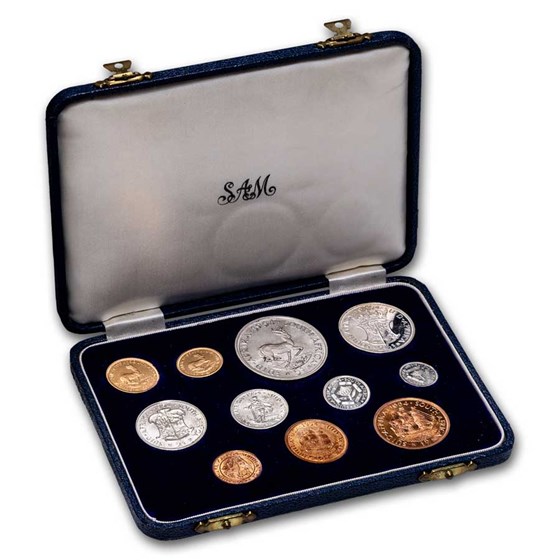1954 South Africa 11-Coin Gold Proof Set of Elizabeth II 1954 South Africa 11-Coin Gold Proof Set of Elizabeth II