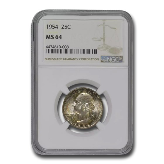 1954 Washington Quarter MS-64 NGC 1954 Washington Quarter MS-64 NGC
