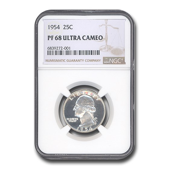 1954 Washington Quarter PF-68 UCAM NGC 1954 Washington Quarter PF-68 UCAM NGC