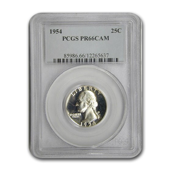 1954 Washington Quarter PR-66 Cameo PCGS 1954 Washington Quarter PR-66 Cameo PCGS