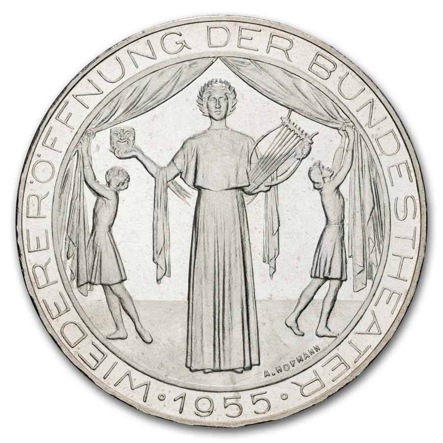1955 Austria Silver 25 Schilling National Theater Proof