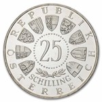 1955 Austria Silver 25 Schilling National Theater Proof