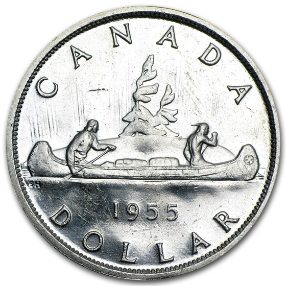 1955 Canada Silver Dollar AU 1955 Canada Silver Dollar AU