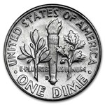 1955-D Roosevelt Dime 50-Coin Roll BU