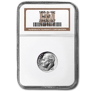 1955-D Roosevelt Dime MS-67 NGC 1955-D Roosevelt Dime MS-67 NGC