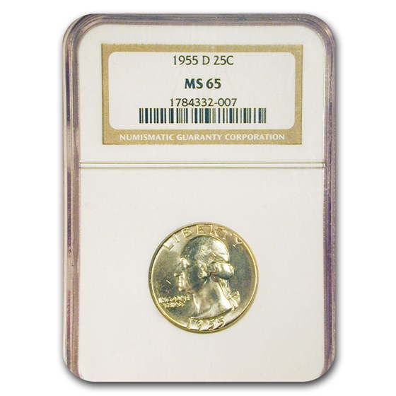 1955-D Washington Quarter MS-65 NGC 1955-D Washington Quarter MS-65 NGC