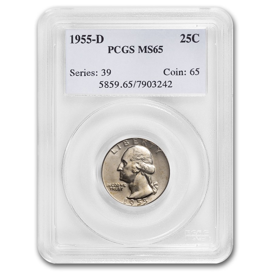 1955-D Washington Quarter MS-65 PCGS