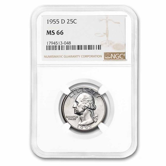 1955-D Washington Quarter MS-66 NGC 1955-D Washington Quarter MS-66 NGC