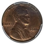 1955 Doubled Die Obverse Lincoln Cent MS-62 PCGS (Red/Brown)