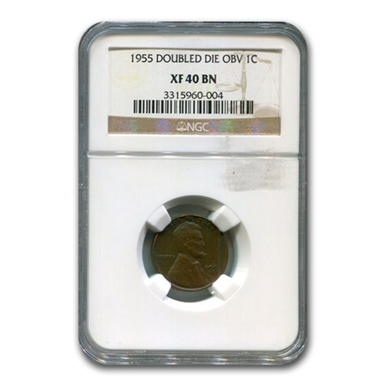 1955 Doubled Die Obverse Lincoln Cent XF-40 NGC (Brown) 1955 Doubled Die Obverse Lincoln Cent XF-40 NGC (Brown)
