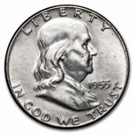 1955 Franklin Half Dollar 20-Coin Roll Avg Circ
