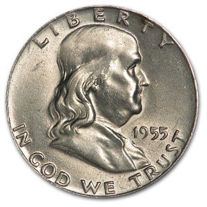 1955 Franklin Half Dollar AU 1955 Franklin Half Dollar AU