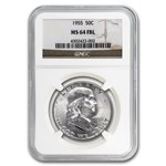 1955 Franklin Half Dollar MS-64 NGC (FBL)