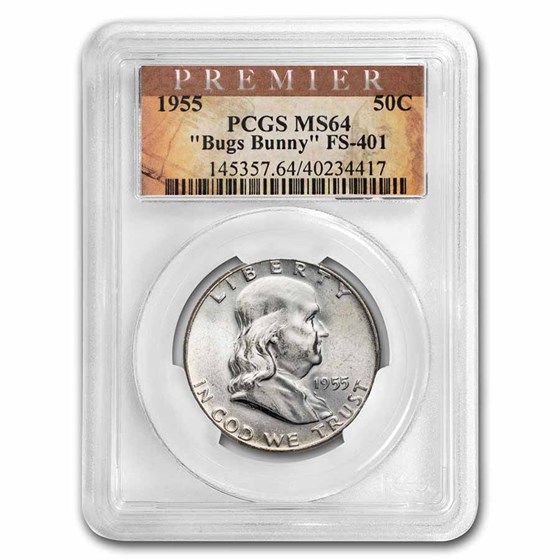 1955 Franklin Half Dollar MS-64 PCGS (FBL, Bugs Bunny) 1955 Franklin Half Dollar MS-64 PCGS (FBL, Bugs Bunny)