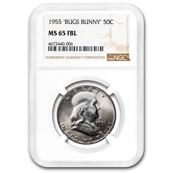 1955 Franklin Half Dollar MS-65 NGC (FBL, Bugs Bunny)