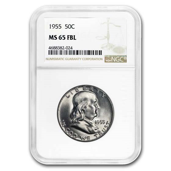 1955 Franklin Half Dollar MS-65 NGC (FBL)