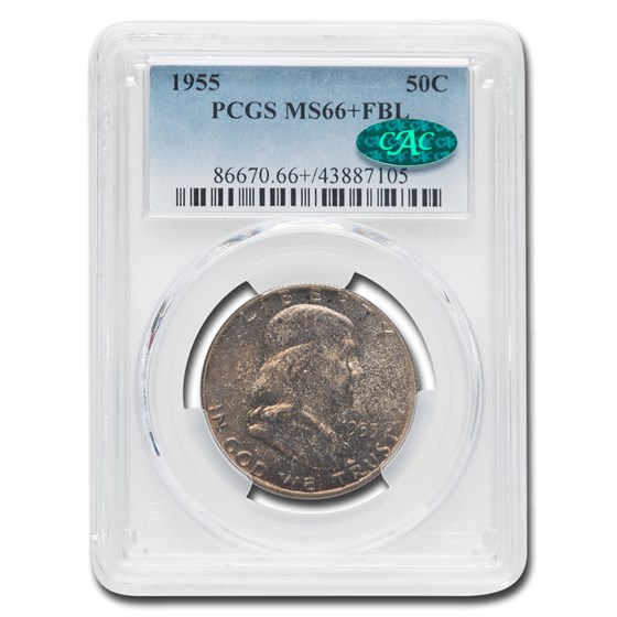 1955 Franklin Half Dollar MS-66+ PCGS CAC (FBL) 1955 Franklin Half Dollar MS-66+ PCGS CAC (FBL)