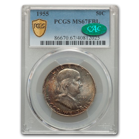 1955 Franklin Half Dollar MS-67 PCGS CAC (FBL) 1955 Franklin Half Dollar MS-67 PCGS CAC (FBL)