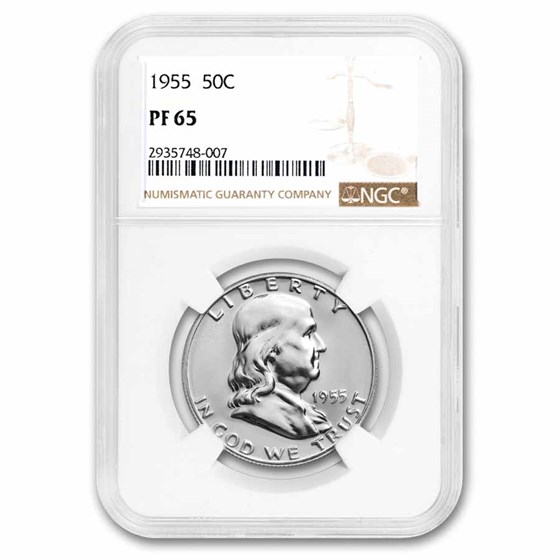 1955 Franklin Half Dollar PF-65 NGC 1955 Franklin Half Dollar PF-65 NGC