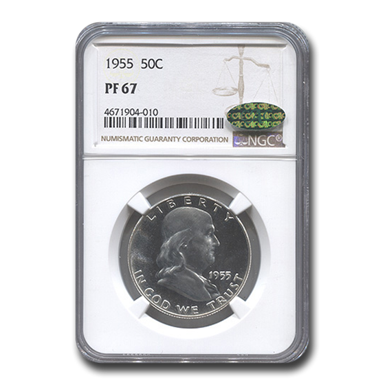 1955 Franklin Half Dollar PF-67 NGC CAC 1955 Franklin Half Dollar PF-67 NGC CAC