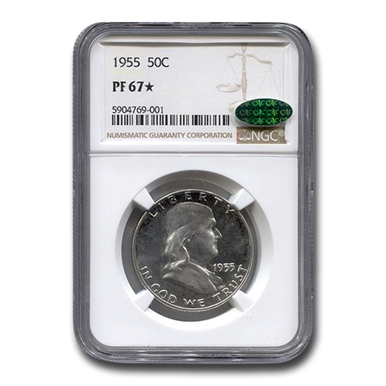 1955 Franklin Half Dollar PF-67* NGC CAC 1955 Franklin Half Dollar PF-67* NGC CAC