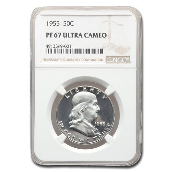 1955 Franklin Half Dollar PF-67 UCAM NGC 1955 Franklin Half Dollar PF-67 UCAM NGC