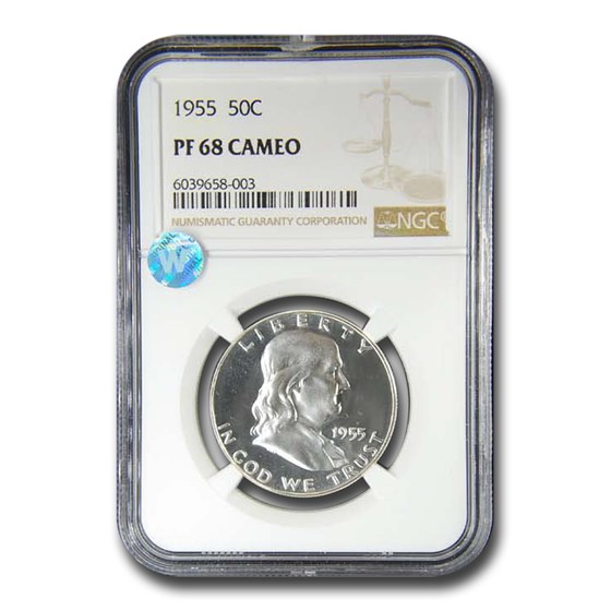 1955 Franklin Half Dollar PF-68 CAMEO NGC 1955 Franklin Half Dollar PF-68 CAMEO NGC
