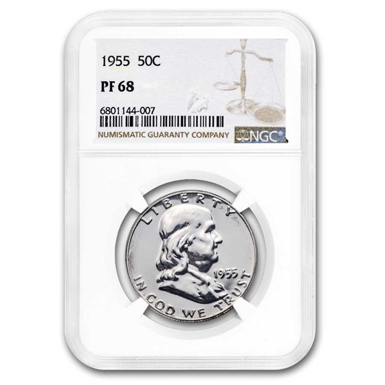 1955 Franklin Half Dollar PF-68 NGC 1955 Franklin Half Dollar PF-68 NGC