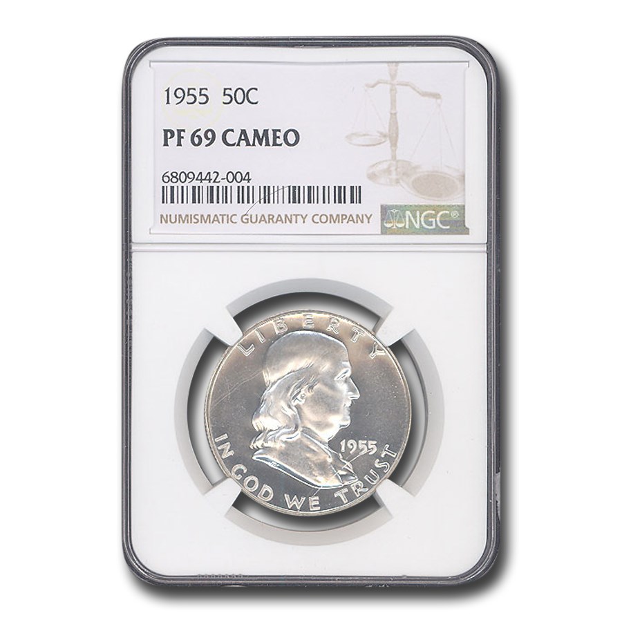 1955 Franklin Half Dollar PF-69 Cameo NGC