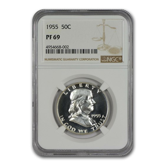 1955 Franklin Half Dollar PF-69 NGC 1955 Franklin Half Dollar PF-69 NGC