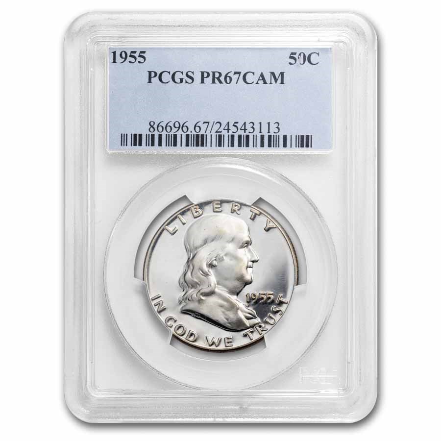1955 Franklin Half Dollar PR-67 Cameo PCGS