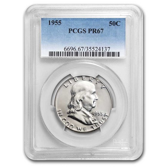 1955 Franklin Half Dollar PR-67 PCGS 1955 Franklin Half Dollar PR-67 PCGS