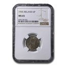 1955 Ireland Sixpence MS-65 NGC