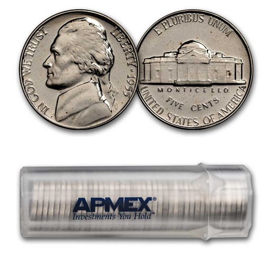 1955 Jefferson Nickel 40-Coin Roll Proof 1955 Jefferson Nickel 40-Coin Roll Proof