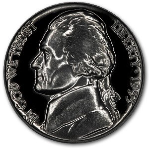 1955 Jefferson Nickel Gem Proof 1955 Jefferson Nickel Gem Proof
